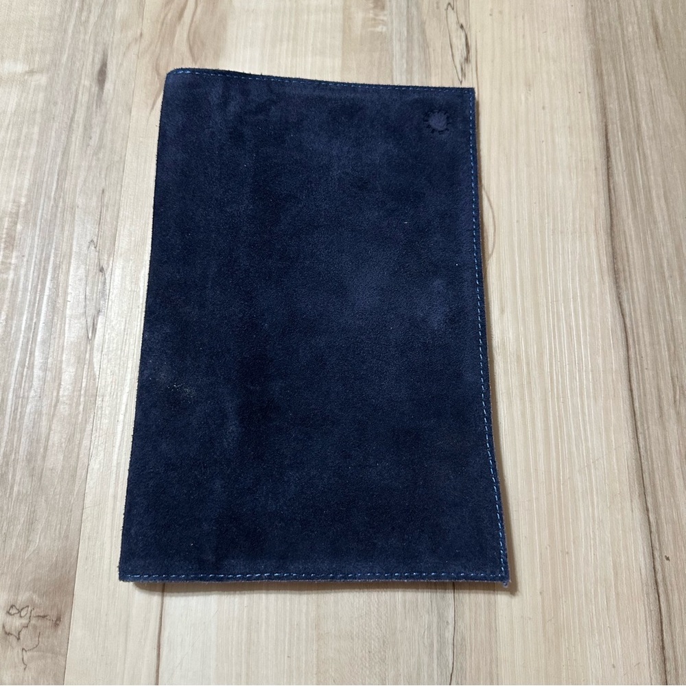 MerSea Leather Passport Card Holder Walletโ Navy Blue Bi-Fold Luxury Travel